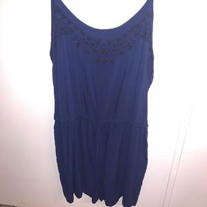 Dark Blue Romper with black lace